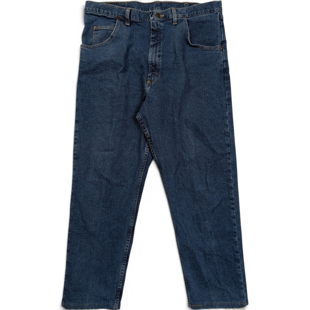 Wrangler Mens Jeans 38 x 30 Silver Edition‎ Straight Leg Blue Denim USA Made